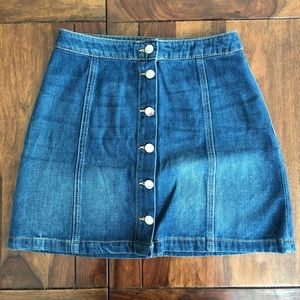 H&M high-waisted jean skirt.